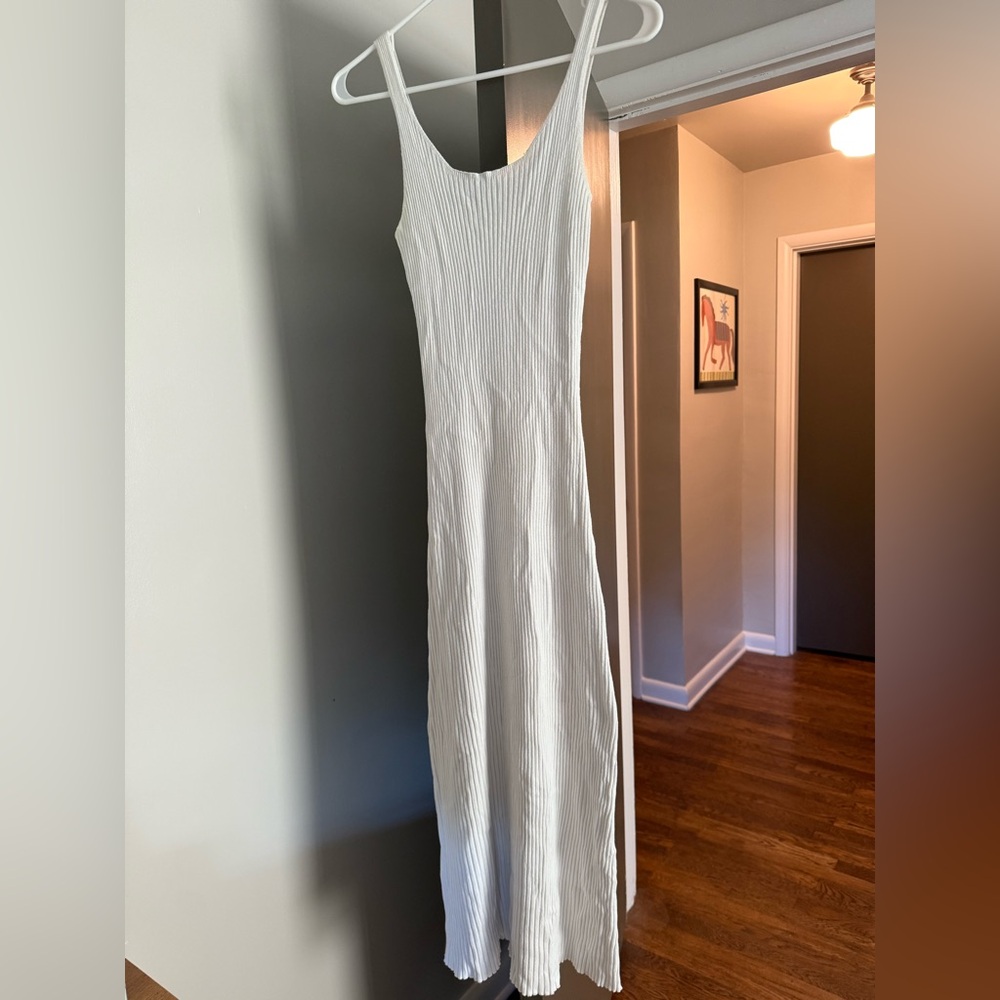 Mango white knit midi dress size small